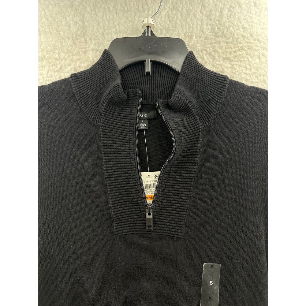 Alfani Men's Black Quarter-Zip Ribbed Placket Sweater Size Small - Picture 6 of 11